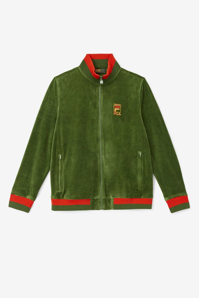 Fila X Paterson Velour Jacket Green - Mens - 10674DGLN